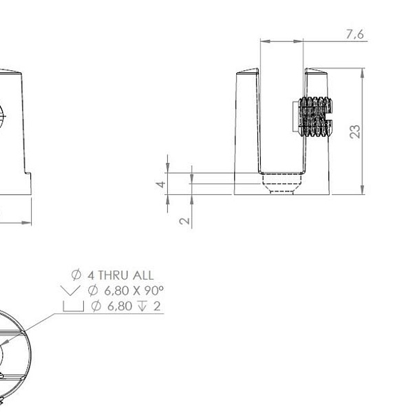 Полкодержатель хром для стекляной полки 4-6 мм Siso