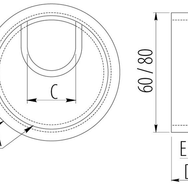 Заглушка для проводов D-60 мм инокс GTV 1/12