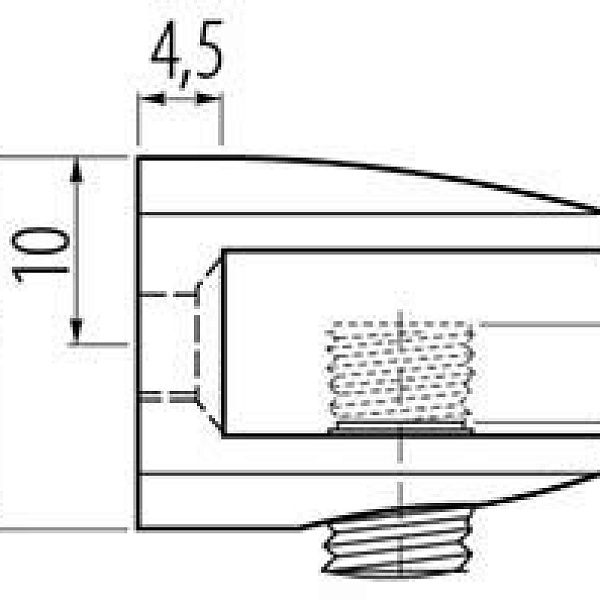Полкодержатель J123 хром для стеклянных полок 4-9 мм 1/200