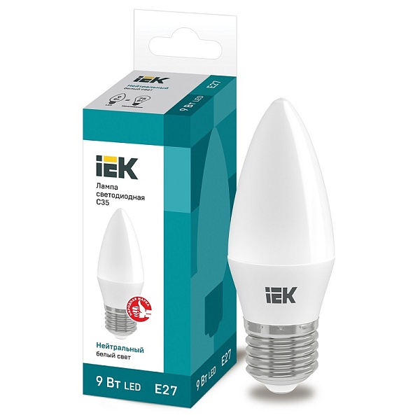 Лампа LED 5W Е27 4000K 230v "Свеча" дневной IEK 1/1