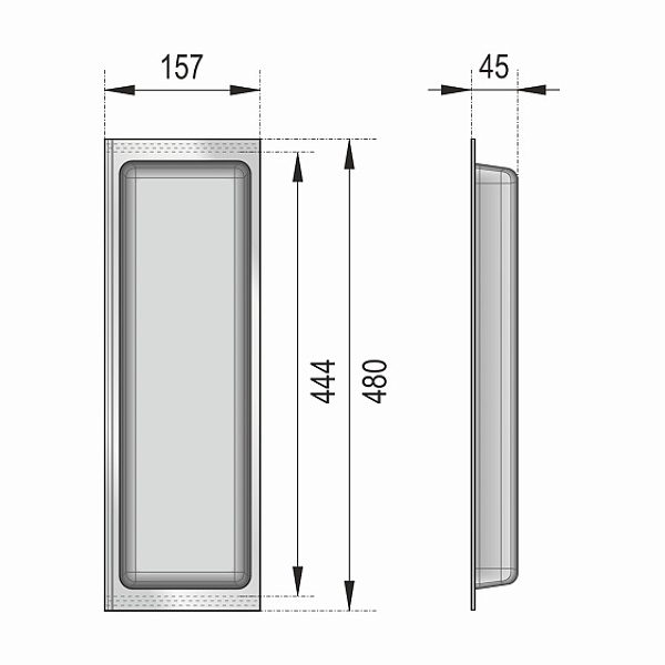 Лоток для столовых приборов Bloki pc12 графит 157x480 мм Boyard 1/1