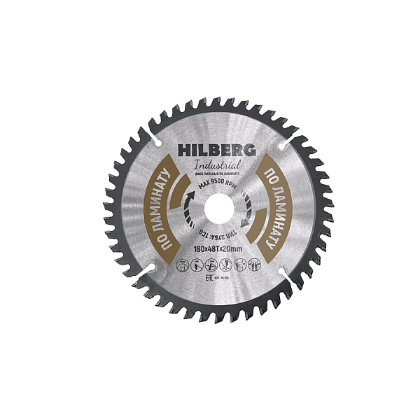 Пильный диск по ламинату HL160 160 х 20 х 48 серия Industrial Hilberg 1/1